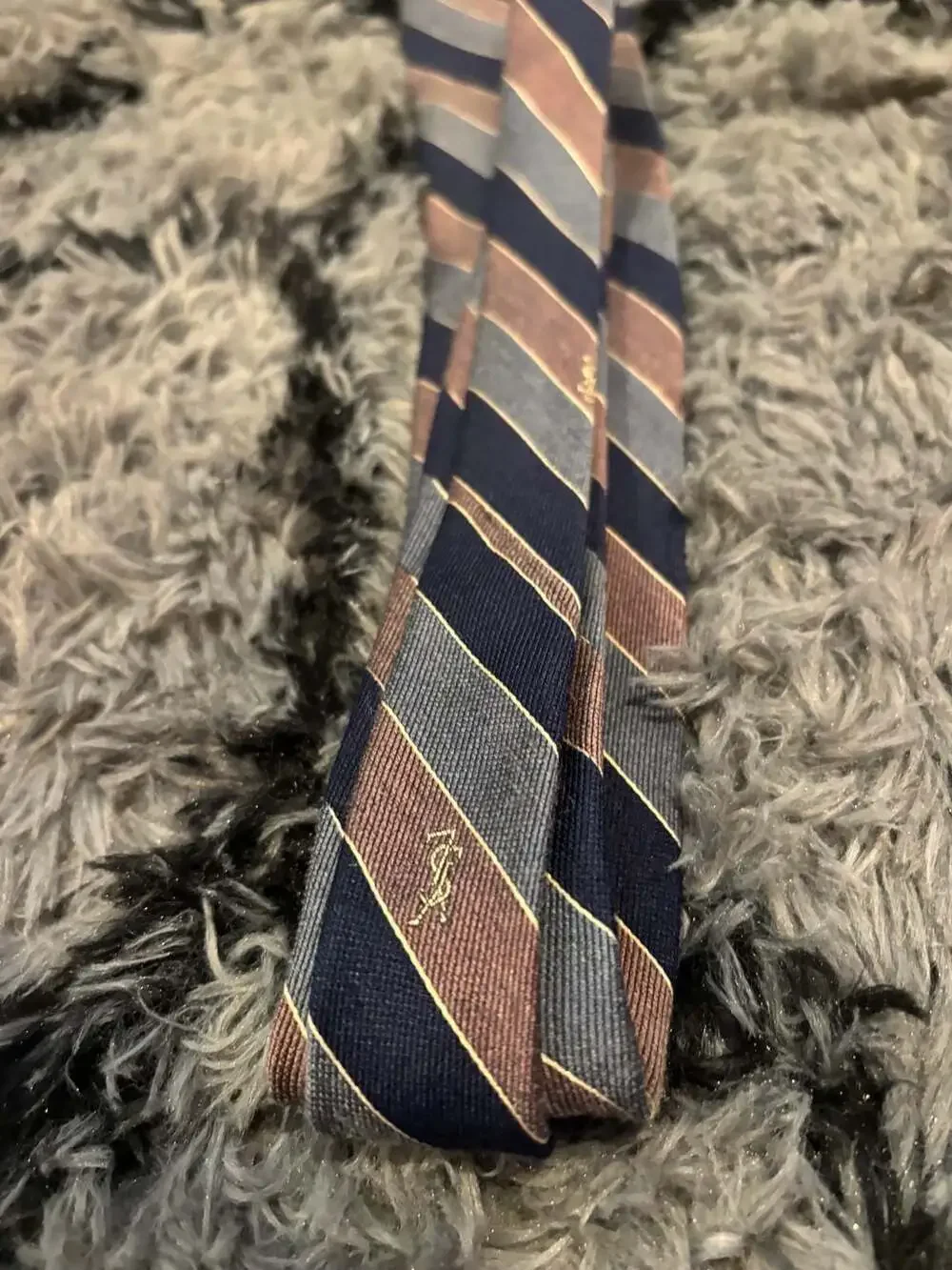 Vintage Yves Saint Laurent Devereaux Stripes Silk Necktie multicolor
